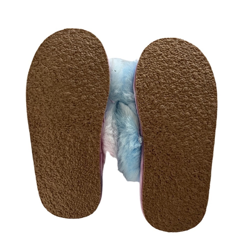 J. Crew Kids Fuzzy Slippers - Pastel Blue and Pink - Picture 4 of 4